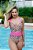 Maio sereia tiras animal print pink - Imagem 1