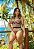 Maio sereia tiras animal print preto - Imagem 1