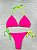 Biquini cortininha amarrar fio dental tricolor (pink laranja neon) - Imagem 3