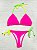 Biquini cortininha amarrar fio dental tricolor (pink laranja neon) - Imagem 4