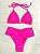 Biquini cortininha canelado calcinha lipo pink - Imagem 1