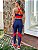 Conjunto fitness aveludado (marinho laranja) - Imagem 2