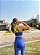 Conjunto fitness aveludado (azul verde neon) - Imagem 2