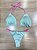 Biquini Cortininha Dupla Face Trilobal - Verde Menta com Rosa - Imagem 4