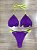 Biquini Cortininha Dupla Face Trilobal - Roxo Com Neon - Imagem 2