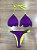 Biquini Cortininha Dupla Face Trilobal - Roxo Com Neon - Imagem 1