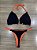 Biquini Cortininha Dupla face - Preto Com Laranja - Imagem 3