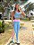 Conjunto fitness aveludado (azul rosa neon) - Imagem 1