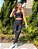 Conjunto fitness aveludado com bolso (preto branco) - Imagem 1