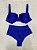 Biquini meia taça hot pant canelado - Azul Bic - Imagem 1