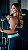 Conjunto fitness aveludado (preto azul neon) - Imagem 4