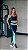 Conjunto fitness aveludado (preto azul neon) - Imagem 2