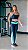 Conjunto fitness aveludado (preto azul neon) - Imagem 1