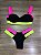 Biquini sereia tiras preto neon pink - Imagem 4