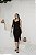 Vestido Canelado Longo com Fenda Lateral Decote V - Imagem 1