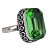 Anel Zircão Verde Prata 925 - Imagem 1