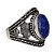 Anel Lápis Lazuli Oval de Prata 925 - Imagem 2