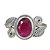 Anel Rubi Folhas Prata 925 - Imagem 1