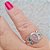 Anel Quartzo Rosa Folhas Prata 925 - Imagem 3