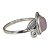 Anel Quartzo Rosa Folhas Prata 925 - Imagem 2