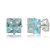 Brinco Água Marinha Quadrado de Prata 925 - Imagem 1