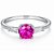 Anel Rubi Rosê Solitário Rebeca de Prata 925 - Imagem 1