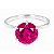Anel Solitário Rubi Rosa 8 MM de Prata 925 - Imagem 1