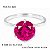Anel Solitário Rubi Rosa 8 MM de Prata 925 - Imagem 2