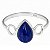 Anel Lápis Lazuli Gota Redondo de Prata 925 - Imagem 1