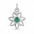Pingente Esmeralda Flor Prata 925 - Imagem 1