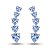 Brinco Earcuff Topázio Azul Coração Prata 925 - Imagem 1