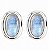 Brinco Pedra da Lua Oval Slim de Prata 925 - Imagem 1