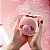 Espelho Maquiagem Led Portátil Porquinho com Mini Ventilador Rosa - Imagem 2