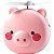 Espelho Maquiagem Led Portátil Porquinho com Mini Ventilador Rosa - Imagem 4