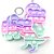 Pop It Fidget Chaveiro de Silicone de Apertar Colorido Anti Stress - Imagem 2
