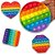 Pop It Fidget Brinquedo De Apertar Anti Stress Sensorial Rainbow - Imagem 1
