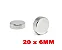 Imã De Neodímio Disco 20mm x 6mm - N42 - Imagem 2