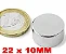 Imã De Neodímio Disco 22mm x 10mm - N42 - Imagem 2