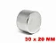 Imã De Neodímio Disco 30mm x 20mm - N42 - Imagem 2