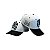 BONÉ GRAU E CORTE 244 - BRANCO COM PRETO - FRENTE TRUCKER - Imagem 4