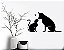 Adesivo de Parede Gato e Cachorro Romântico - Imagem 1