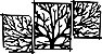 Quadros Decorativos 3 Peças  Árvore em PS Branco 150 x 79 CM - Imagem 3