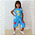Macacão Infantil Azul Feminino com Estampa de Flores Coloridas - Imagem 3