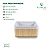 Caixa Cesto Organizador em Bambu Natural Revestido com Linho 28 X 18 X 14cm Decoração Organização - Imagem 2