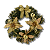 Guirlanda de Natal 30 x 10 cm Enfeite Natalino Porta Dourada Luxo Decoracao Premium - Imagem 1
