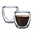 Jogo 2 Copo Parede Dupla 80ml Vidro Borosilicato Café Espresso Expresso Mantem Temperatura - Imagem 1