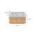 Caixa Cesto Retangular Bambu com Tecido Linho 32 x 22cm Organização Casa Premium - Imagem 3