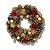 Guirlanda Natalina Pinhas e Flores Vermelho Dourado 34 cm Luxo Enfeite Natal Decoração Premium - Imagem 1