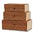 Kit Porta Objetos Joias Chaves Retangular Organizador 15 18 21cm Bambu Decoração Casa Premium - Imagem 1