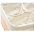 Caixa Cesto Retangular Organizador Bambu Tecido Linho 4 Divisórias 32x22cm Casa Decoração - Imagem 4